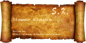 Stemmer Klaudia névjegykártya